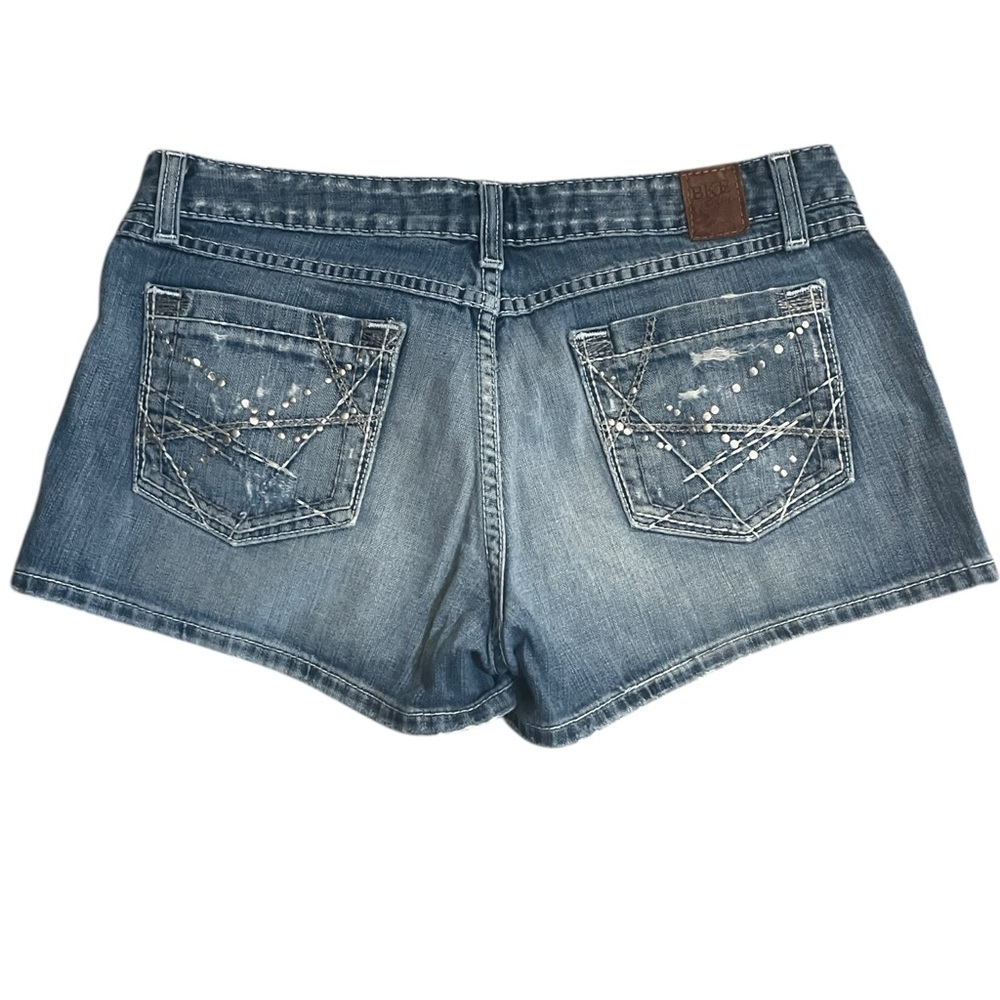 BKE Light Blue Stella Jean Shorts Low Rise Distressed Size 30 Waist - Picture 2 of 13